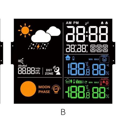 VA Segmented LCD Display Black Screen Module For Car Tire Pressure