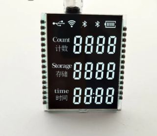 Small Size VA LCD Display with 3 Line 4 Digits Black Segment Screen and 6 O'clock Viewing Angle 30PIN