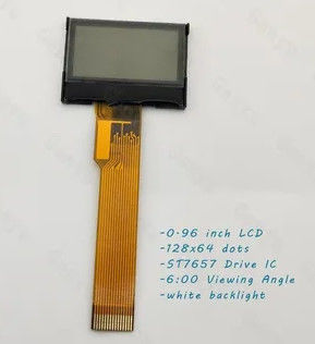 Reflective 128x64 LCD Display 15pin White Backlight SPI Interface