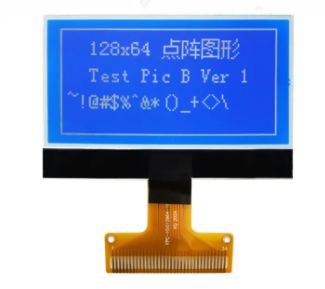 2.15 Inch 128x64 Graphic LCD Screen with 34PIN Soldering FPC and 6 O'clock Viewing Angle