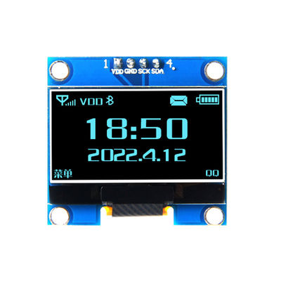 High Contrast 1.54'' OLED Display White Color 128x64 Resolution SPD0301 24pin FPC