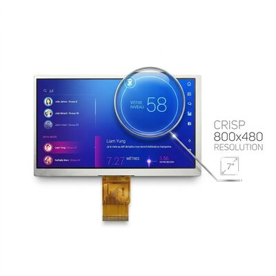 LED Backlit IPS TFT LCD Display 7 Inch TN Transmissive 800x480 Pixels