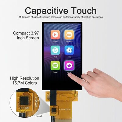 NT35510 Driver IC IPS TFT LCD Display 3.97 Inch with MCU 16bit Interface 16.7M Colors
