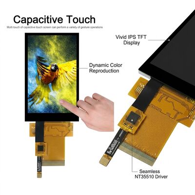 NT35510 Driver IC IPS TFT LCD Display 3.97 Inch with MCU 16bit Interface 16.7M Colors