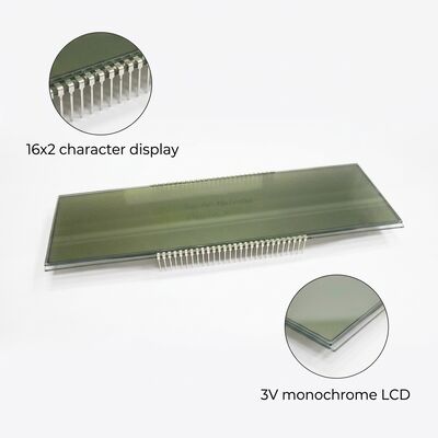3.0V Monochrome LCD Display 16 Character 2 Line LCD Display Screen