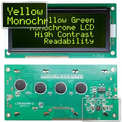 STN Yellow Green Monochrome LCD Display Module 20x4 Character LCD Display 16 pin