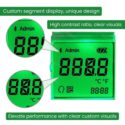 Transflective Custom Segment LCD Display with RGB Color LED Backlight