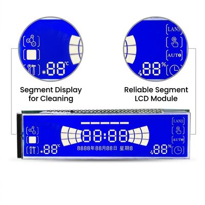 Custom Design LCD Display Screen STN Segment Blue 30PIN For Cleaning Machine