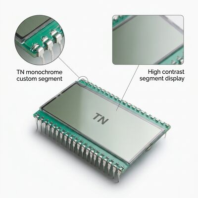 TN Positive Reflective Monochrome LCD Display Black Digits Custom Segment