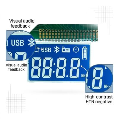 HTN Negative 7 Segment LCD Display Customized For Audio