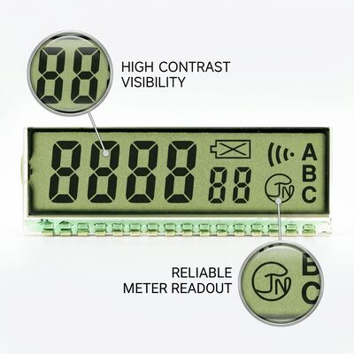 Transmissive Custom Segment LCD Display Module HTN Characters For Electronic Meter