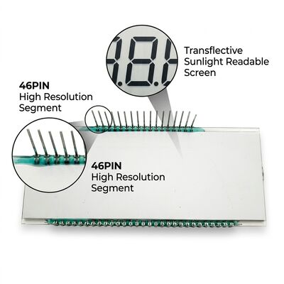 Custom Made LCD Display HTN Segment Screen 46PIN Transflective Sunlight Readable