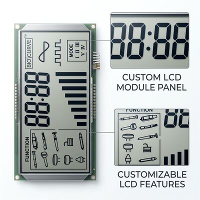 High Contrast Transparent Positve LCD Module Custom 7 Segment LCD Display Panel