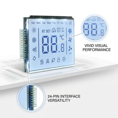 Customized TN LCD Segment LCD Display Transmissive White Backlight 4.5V 24PIN