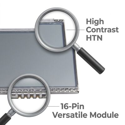 6 Digits Custom 7 Segment LCD Display 5.0V HTN Transmissive 16PIN