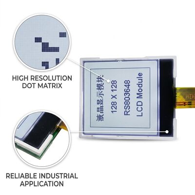 Custom Segment LCD Display 128x128 DOTS  FSTN Positive Transflective
