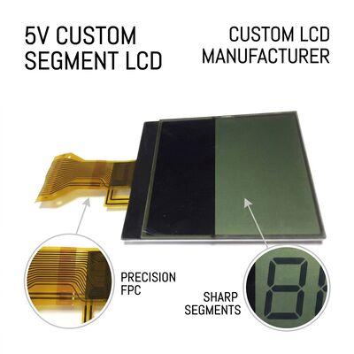 5.0V Custom Segment LCD Display 1/6 Duty 1/3 Bias Custom LCD Screen Manufacturer