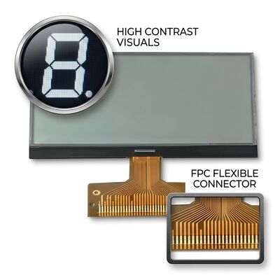 3.0V Custom LCD Panel , Segmented LCD Display TN Transmissive FPC Connect