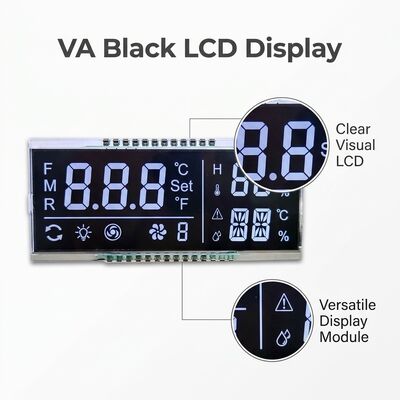 VA Black LCD Display Screen 5V LCD Display PIN Connect With White Backlight