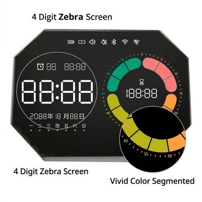 Custom Shape VA LCD Display Color Segmented LCD Display 4 Digit Zebra Screen