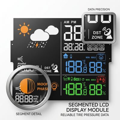 VA Segmented LCD Display Black Screen Module For Car Tire Pressure