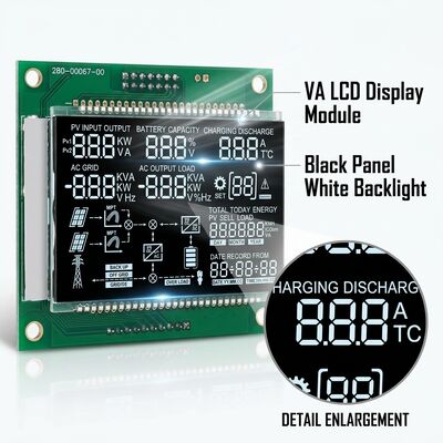 Сегментированный ЖК-дисплей VA Черная панель Белое подсветка HT1623 COB PIN Модуль
