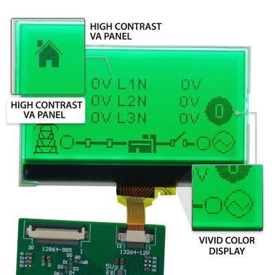Negativtransmissive VA-LCD-Anzeige HT1621 Fahrer RGB-LED-Hintergrundbeleuchtung LCD-Anzeige