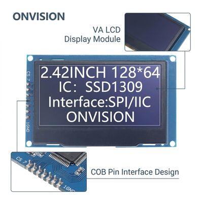 Segmented VA LCD Display Black Panel White Backlight HT1623 COB PIN Module