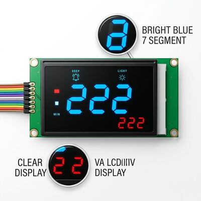 Customized VA LCD Display with Blue Digits 7 Segment Screen