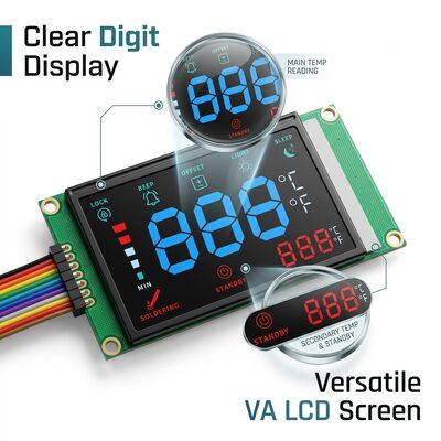 Customized VA LCD Display with Blue Digits 7 Segment Screen