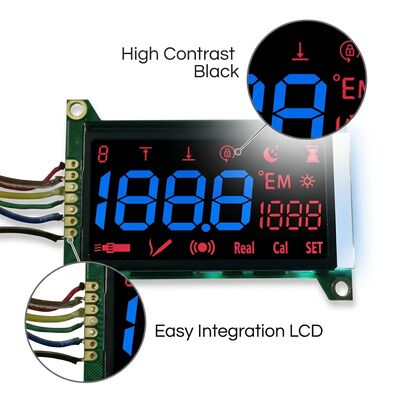 HT1621 Driver IC VA LCD Display Module Black 5V With 12 O'Clock Viewing Direction